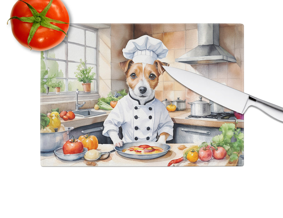 DAC6270LCB 15 x 12 in. Jack Russell Terrier The Chef Glass Cutting Board