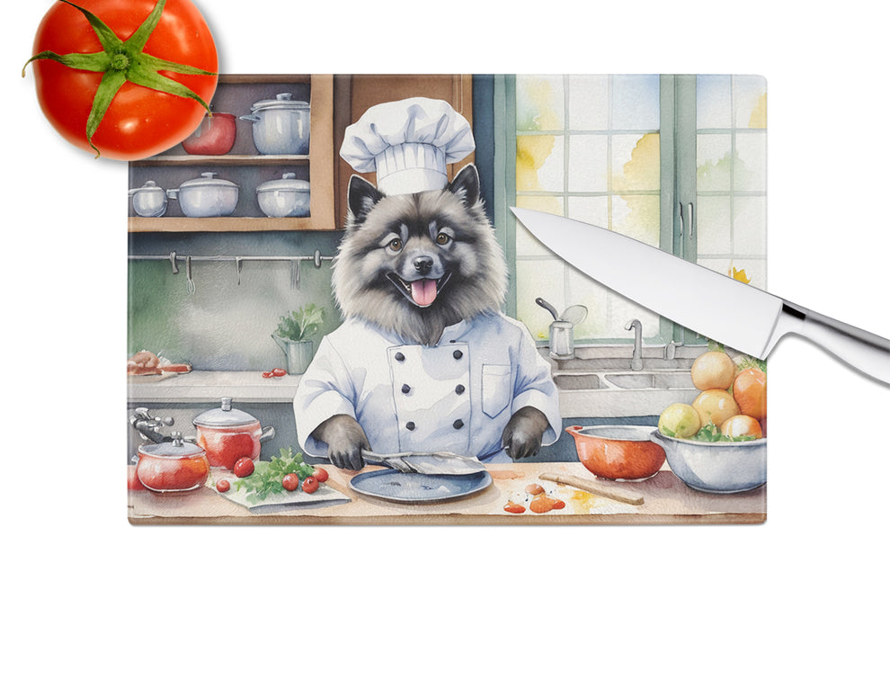 DAC6272LCB 15 x 12 in. Keeshond The Chef Glass Cutting Board