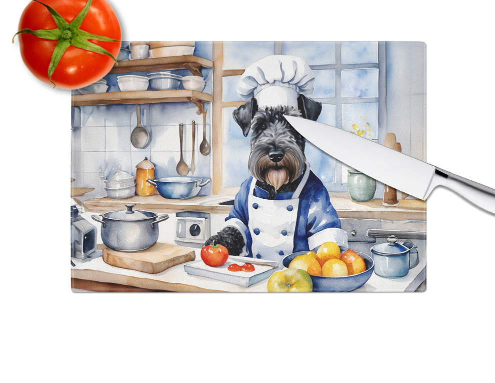 15 x 12 in. Kerry Blue Terrier The Chef Glass Cutting Board