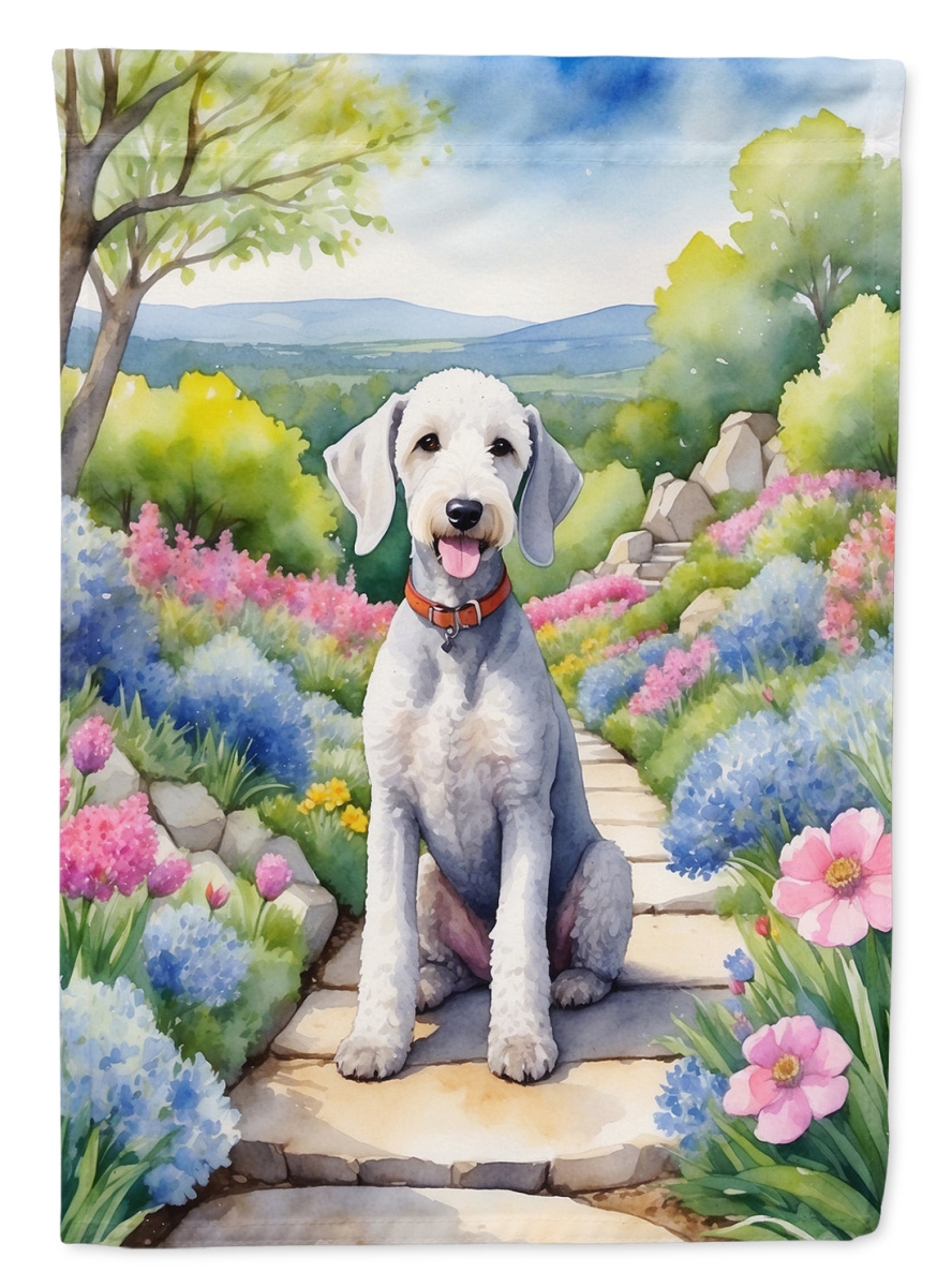 15.5 x 11.25 in. Bedlington Terrier Spring Garden Garden Flag