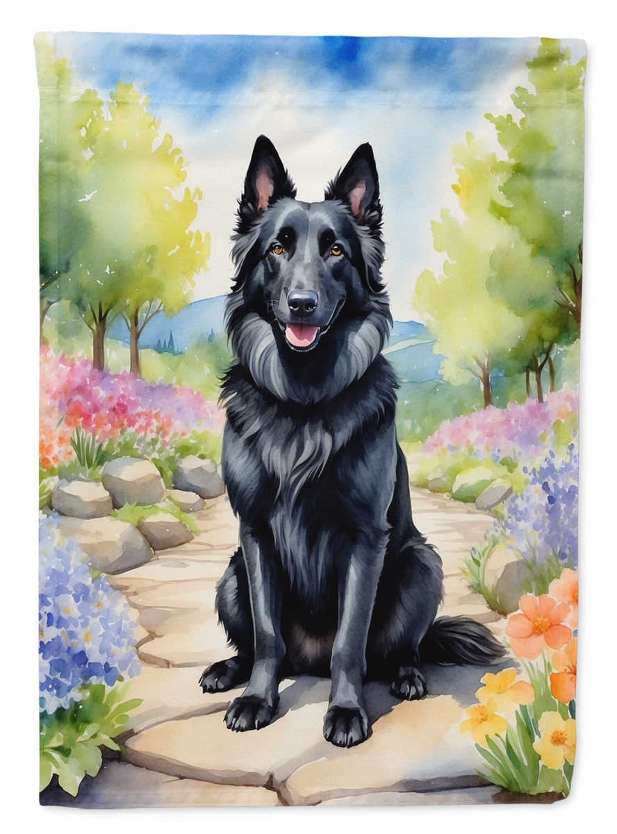 DAC6564GF 15.5 x 11.25 in. Belgian Sheepdog Spring Path Garden Flag