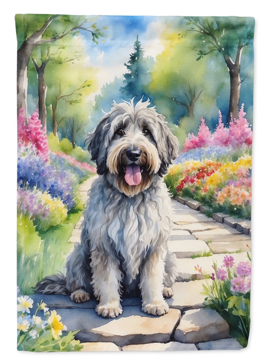 15.5 x 11.25 in. Bergamasco Sheepdog Spring Path Garden Flag