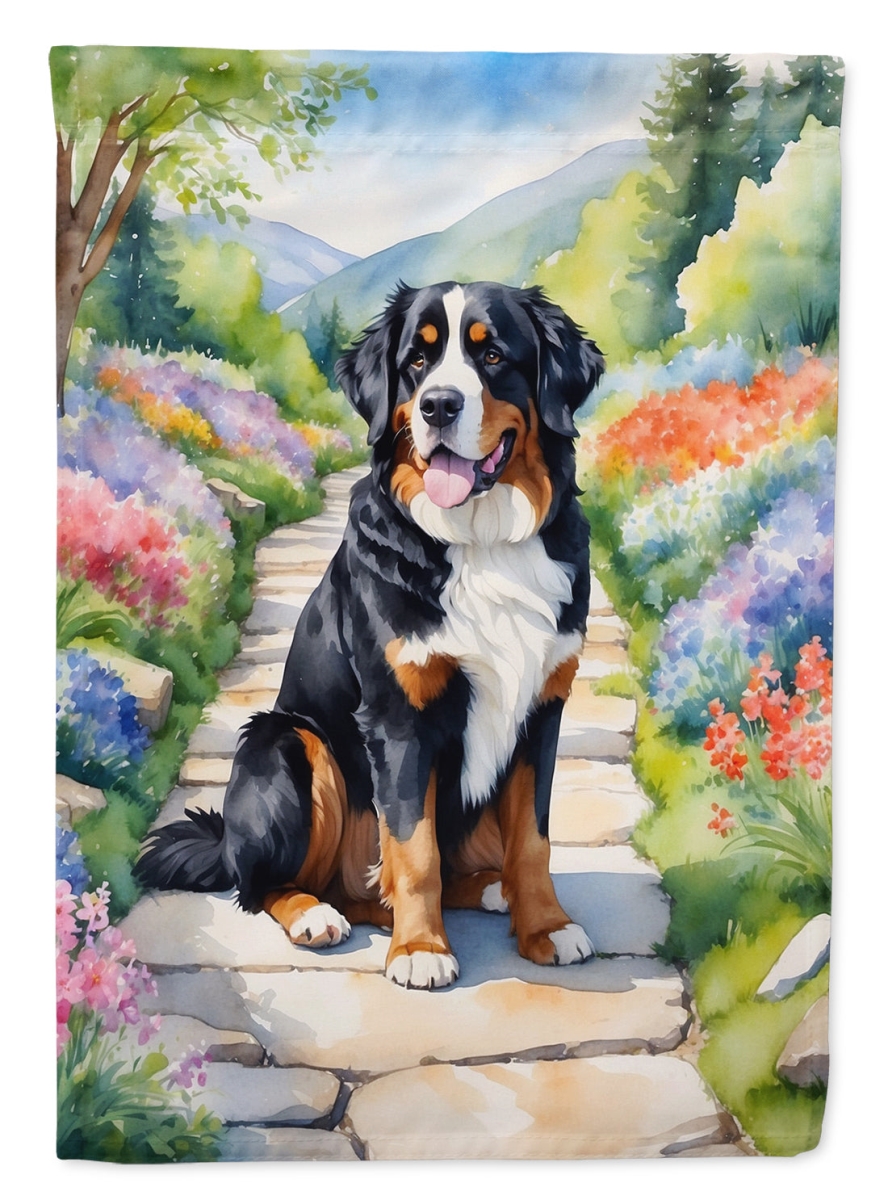 DAC6568GF 15.5 x 11.25 in. Bernese Mountain Dog Spring Path Garden Flag