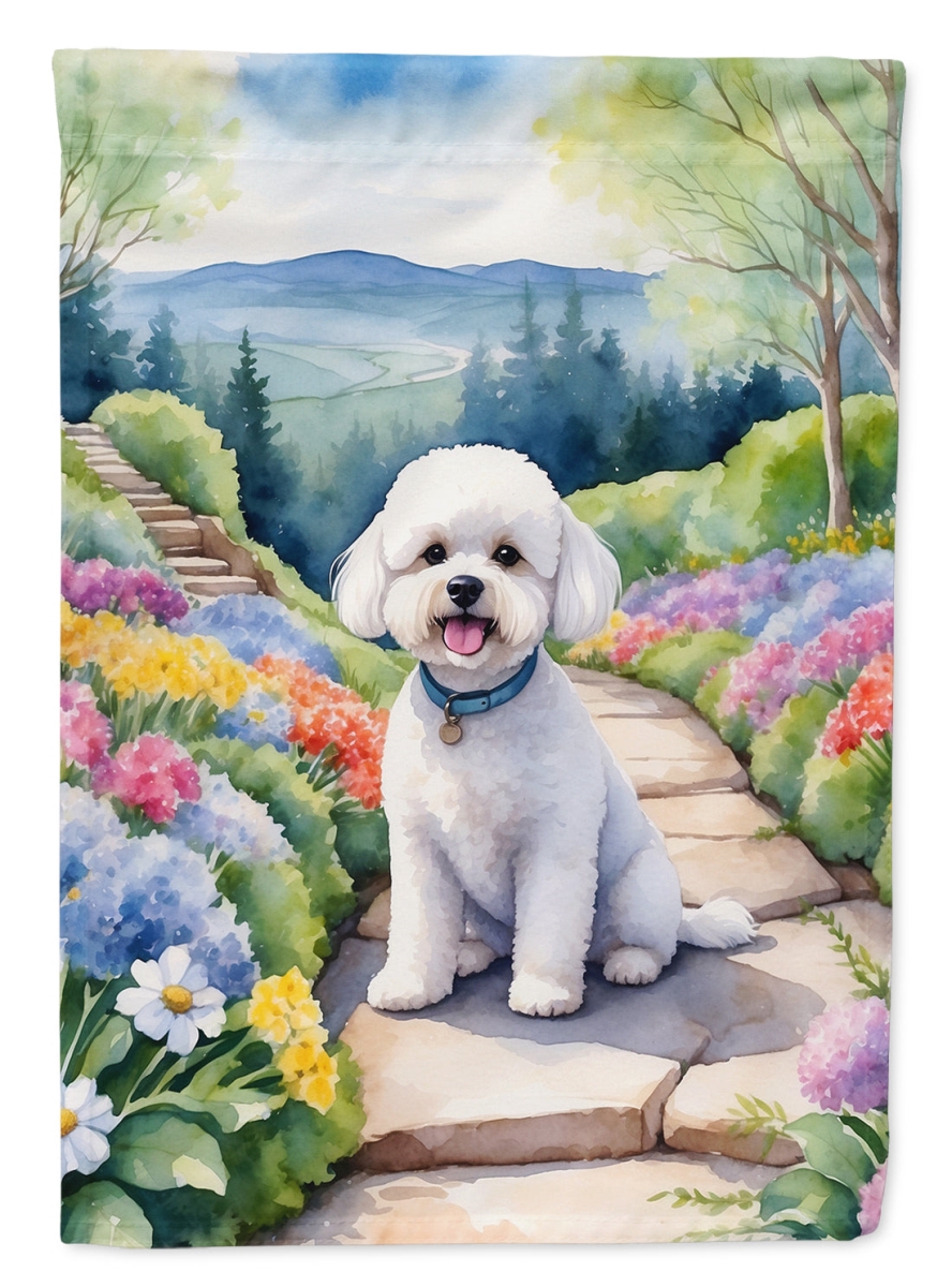 DAC6569GF 15.5 x 11.25 in. Bichon Frise Spring Path Garden Flag