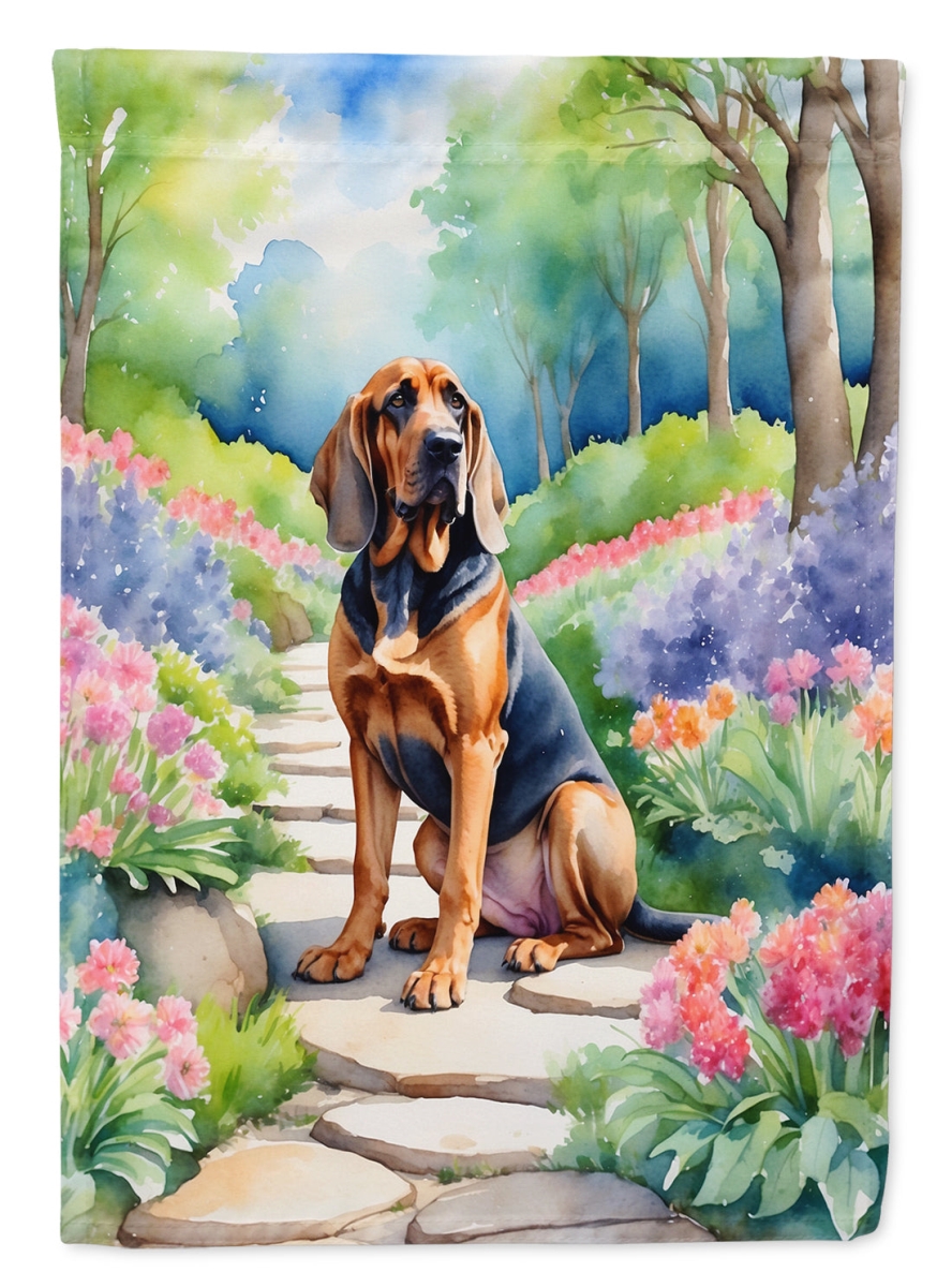 DAC6571GF 15.5 x 11.25 in. Bloodhound Spring Path Garden Flag