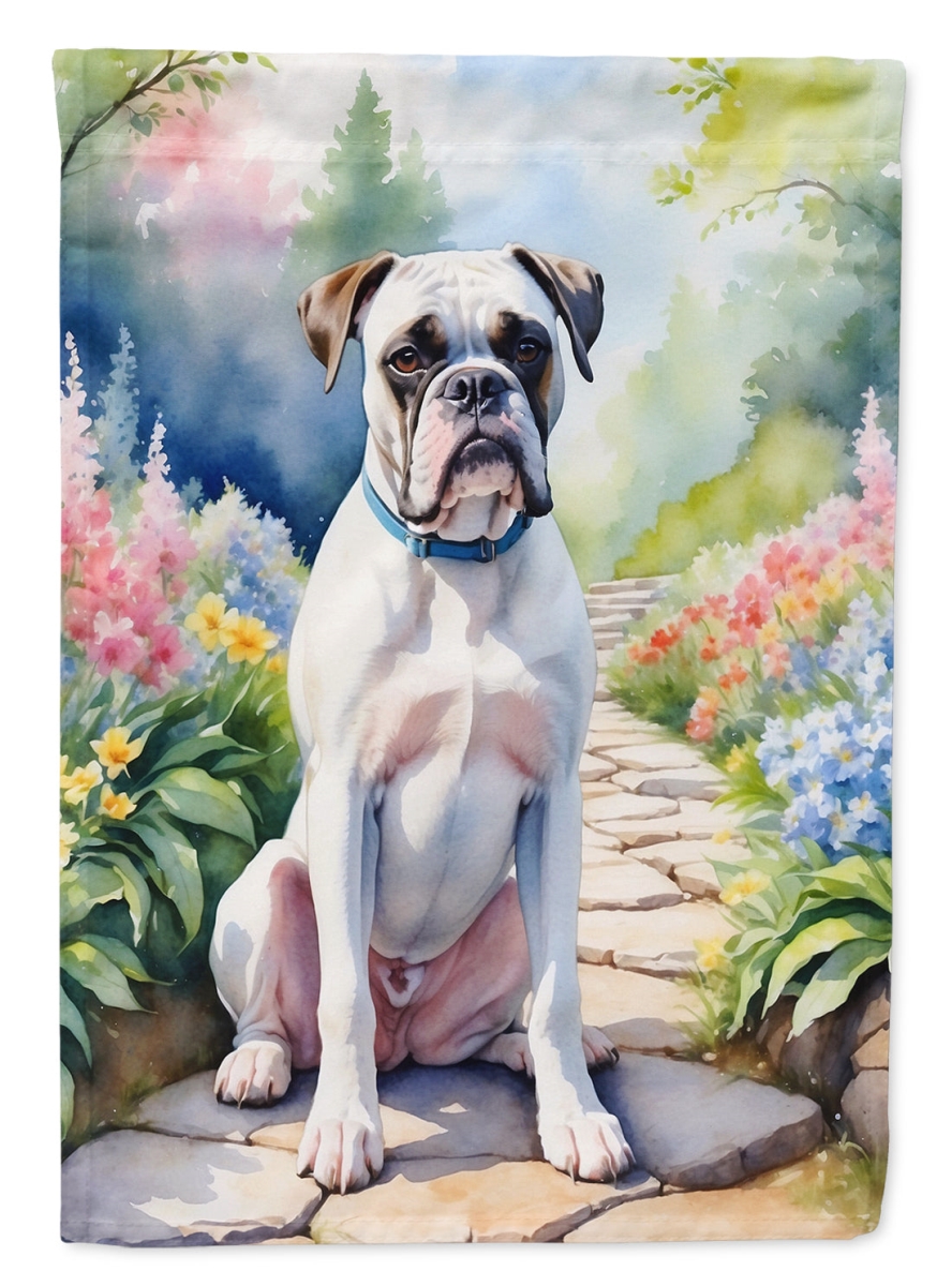 DAC6580GF 15.5 x 11.25 in. White Boxer Spring Path Garden Flag