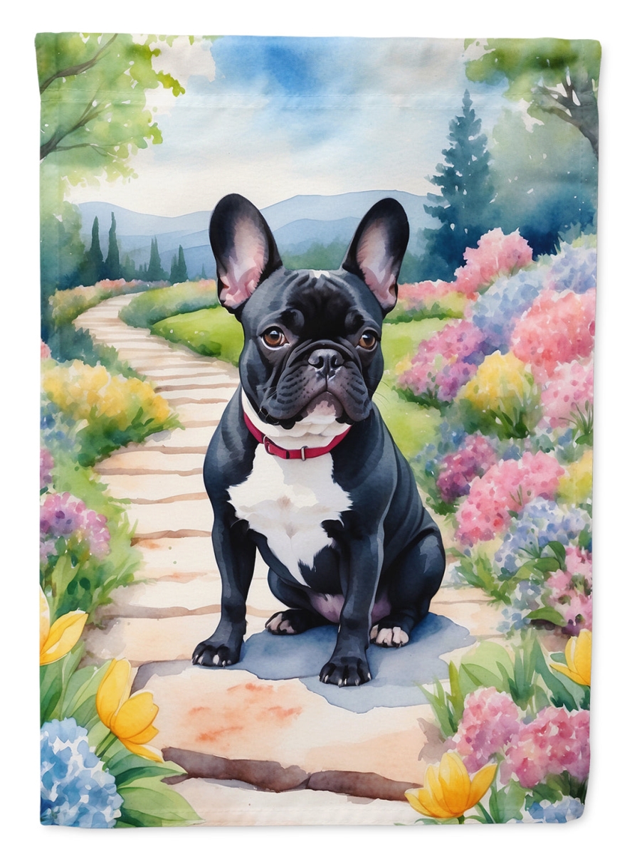 40 x 28 in. French Bulldog Spring Path House Flag