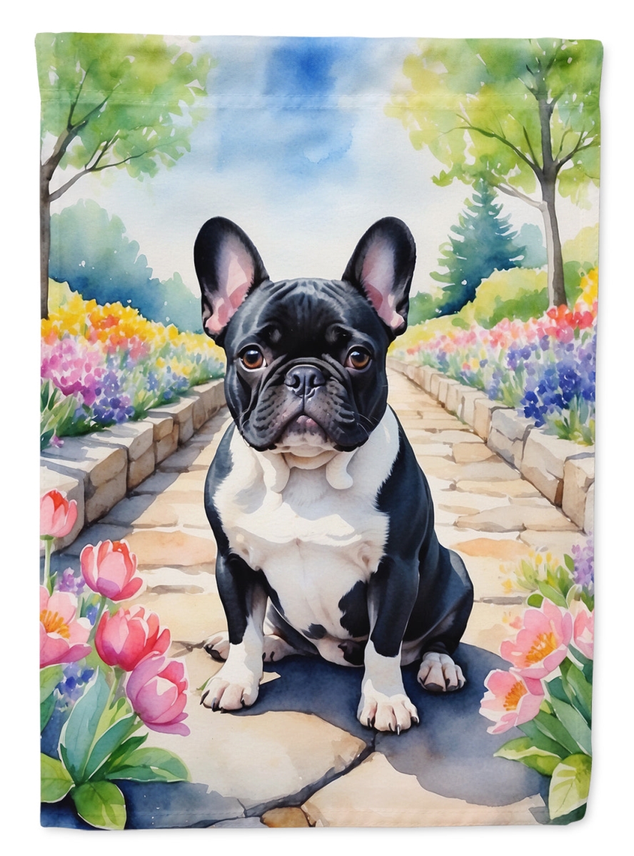 DAC6629CHF 40 x 28 in. French Bulldog Spring Path House Flag