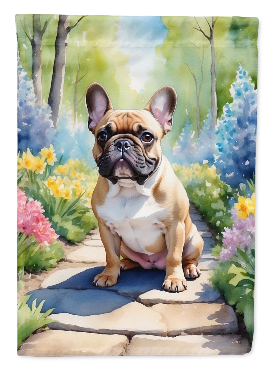 40 x 28 in. French Bulldog Spring Path House Flag