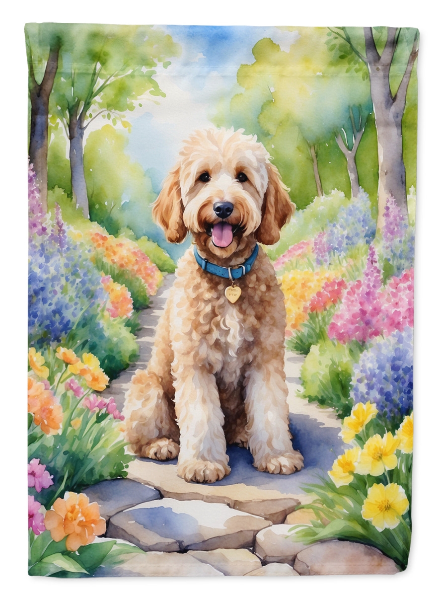DAC6638CHF 40 x 28 in. Goldendoodle Spring Path House Flag