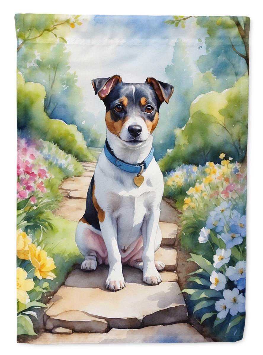 40 x 28 in. Jack Russell Terrier Spring Path House Flag