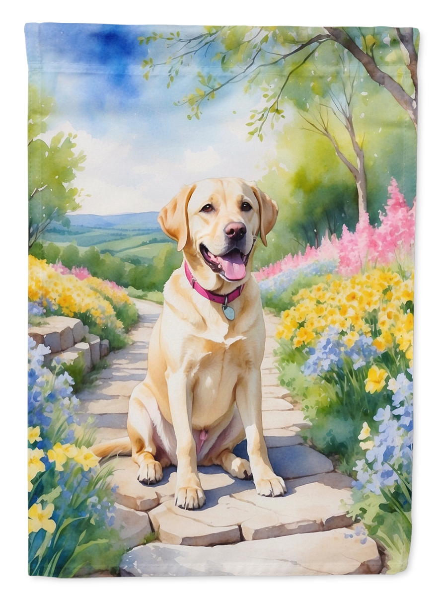 DAC6664CHF 40 x 28 in. Labrador Retriever Spring Path House Flag