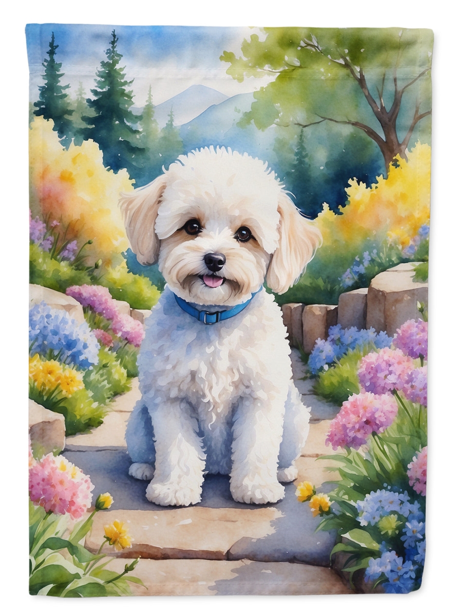 DAC6669CHF 40 x 28 in. Maltipoo Spring Path House Flag