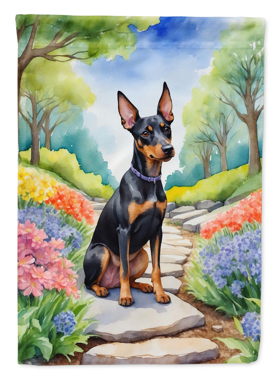 DAC6671CHF 40 x 28 in. Manchester Terrier Spring Path House Flag