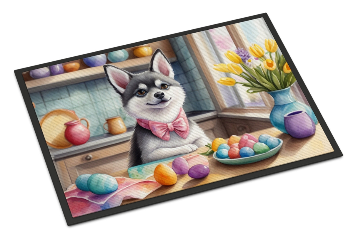 DAC6741MAT 18 x 27 in. Decorating Easter Alaskan Klee Kai Doormat