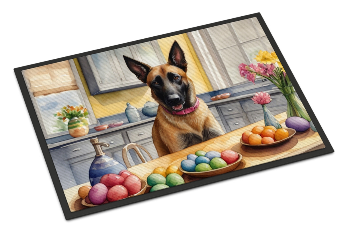 DAC6757MAT 18 x 27 in. Decorating Easter Belgian Malinois Doormat
