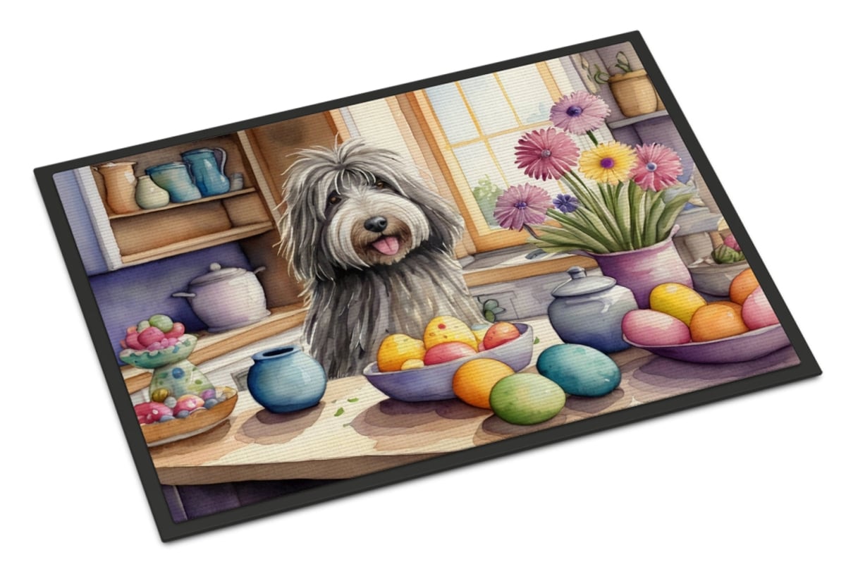 DAC6760MAT 18 x 27 in. Decorating Easter Bergamasco Sheepdog Doormat