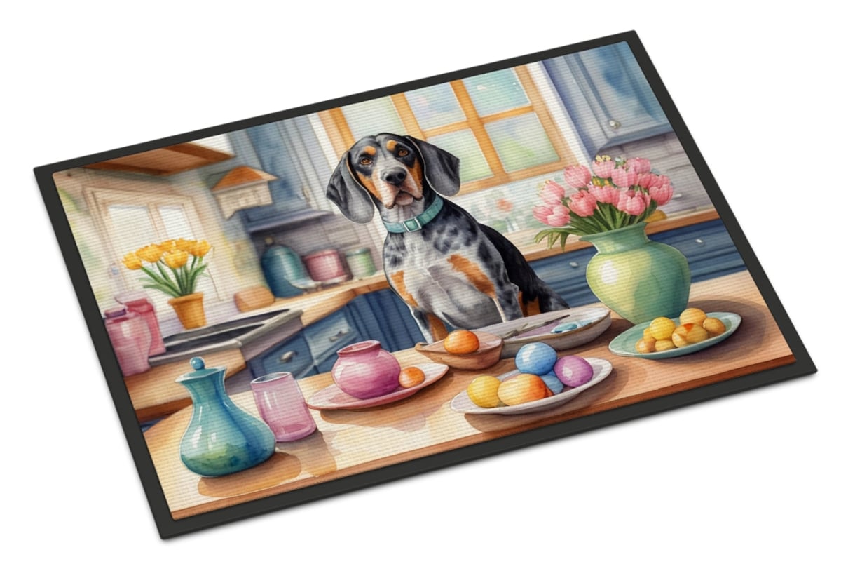 DAC6766MAT 18 x 27 in. Decorating Easter Bluetick Coonhound Doormat