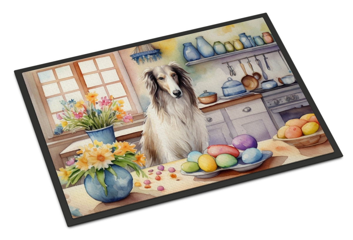 DAC6769MAT 18 x 27 in. Decorating Easter Borzoi Doormat