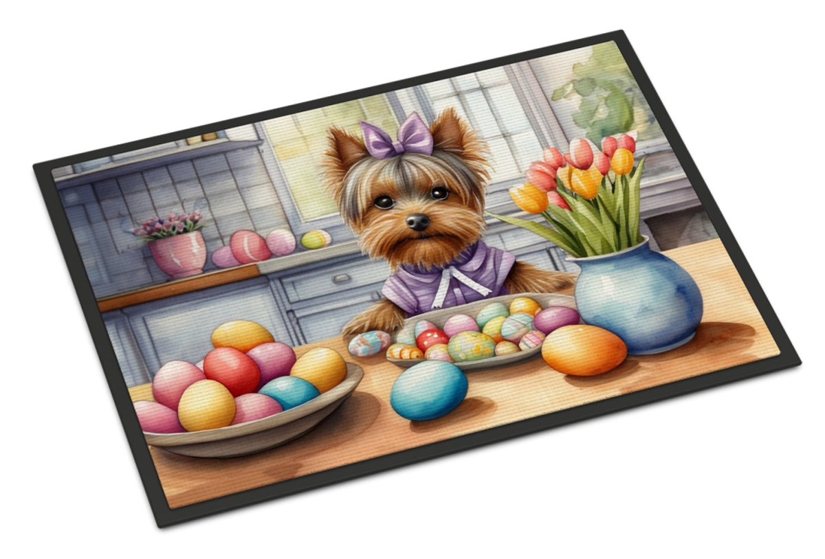 Picture of Carolines Treasures DAC6922MAT 18 x 27 in. Unisex Decorating Easter Yorkshire Terrier Doormat
