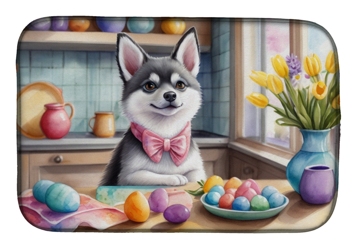 Picture of Carolines Treasures DAC6741DDM 21 x 14 in. Decorating Easter Alaskan Klee Kai Dish Drying Mat
