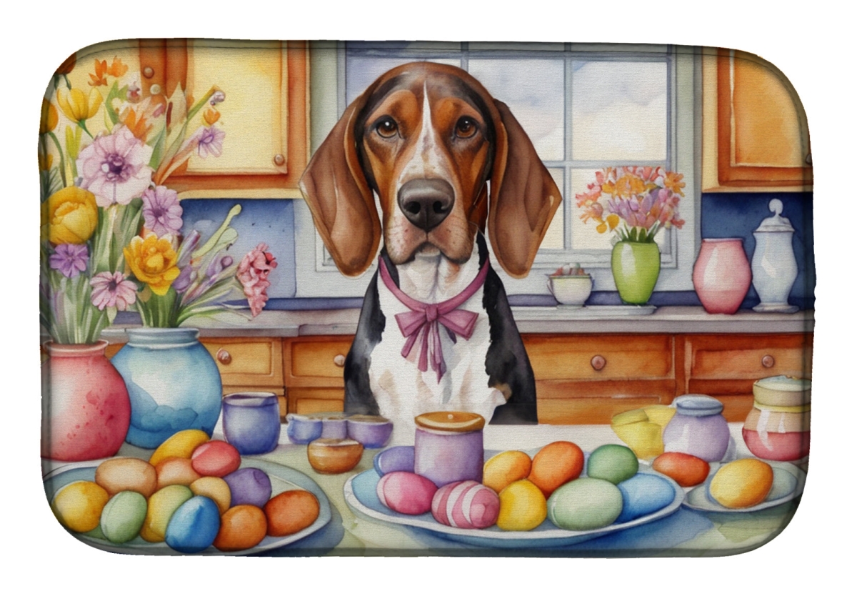 Picture of Carolines Treasures DAC6744DDM 21 x 14 in. Decorating Easter American English Coonhound Dish Drying Mat