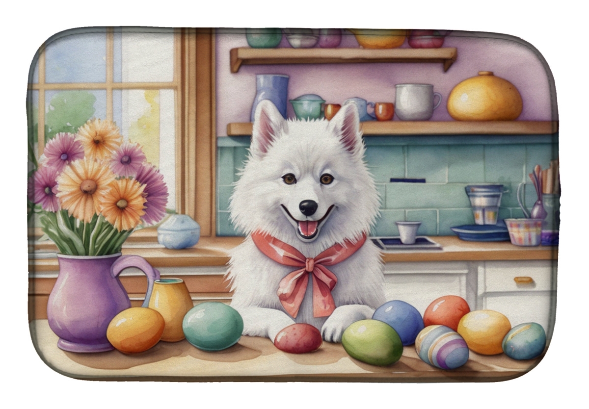 Picture of Carolines Treasures DAC6745DDM 21 x 14 in. Decorating Easter American Eskimo Dish Drying Mat