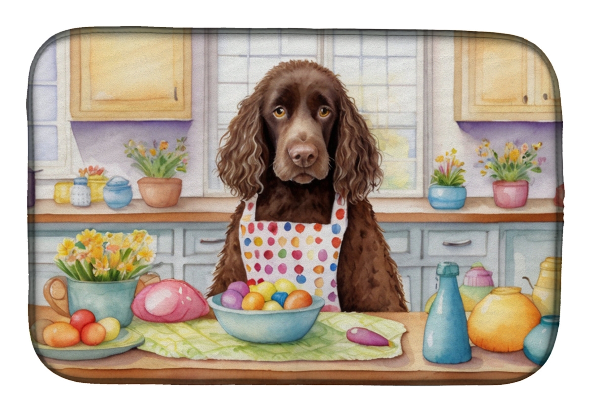 Picture of Carolines Treasures DAC6747DDM 21 x 14 in. Decorating Easter American Water Spaniel Dish Drying Mat