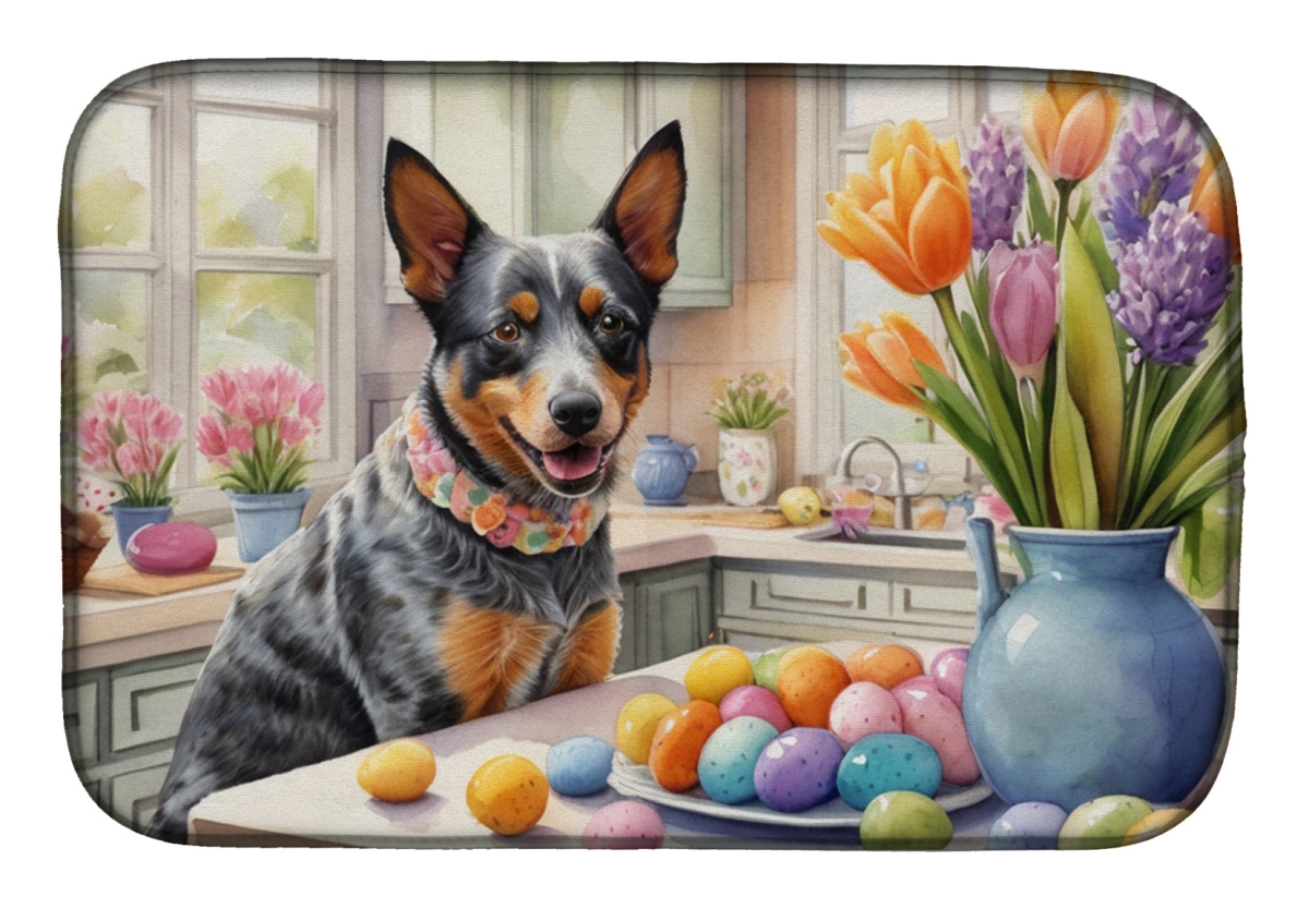 Picture of Carolines Treasures DAC6749DDM 21 x 14 in. Decorating Easter Australian Cattle Dog Dish Drying Mat