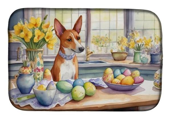Picture of Carolines Treasures DAC6752DDM 21 x 14 in. Decorating Easter Basenji Dish Drying Mat