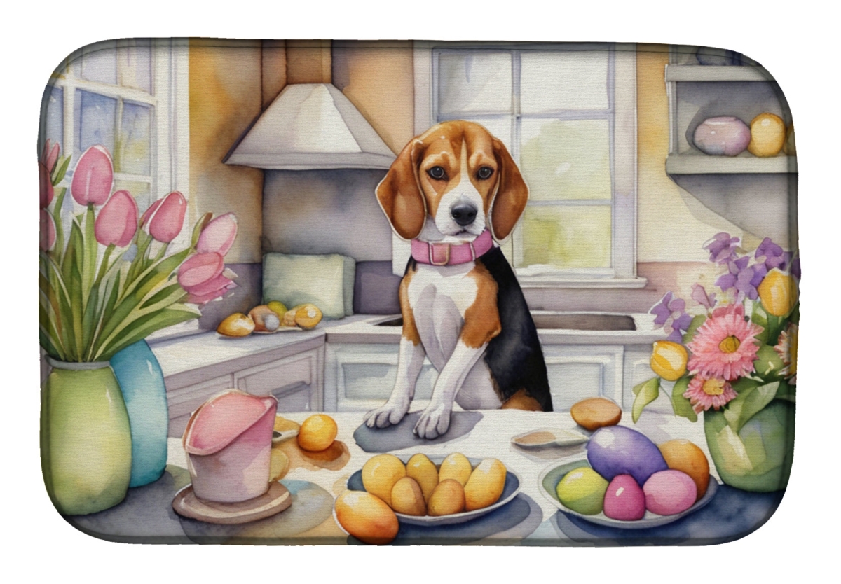 Picture of Carolines Treasures DAC6754DDM 21 x 14 in. Decorating Easter Beagle Dish Drying Mat