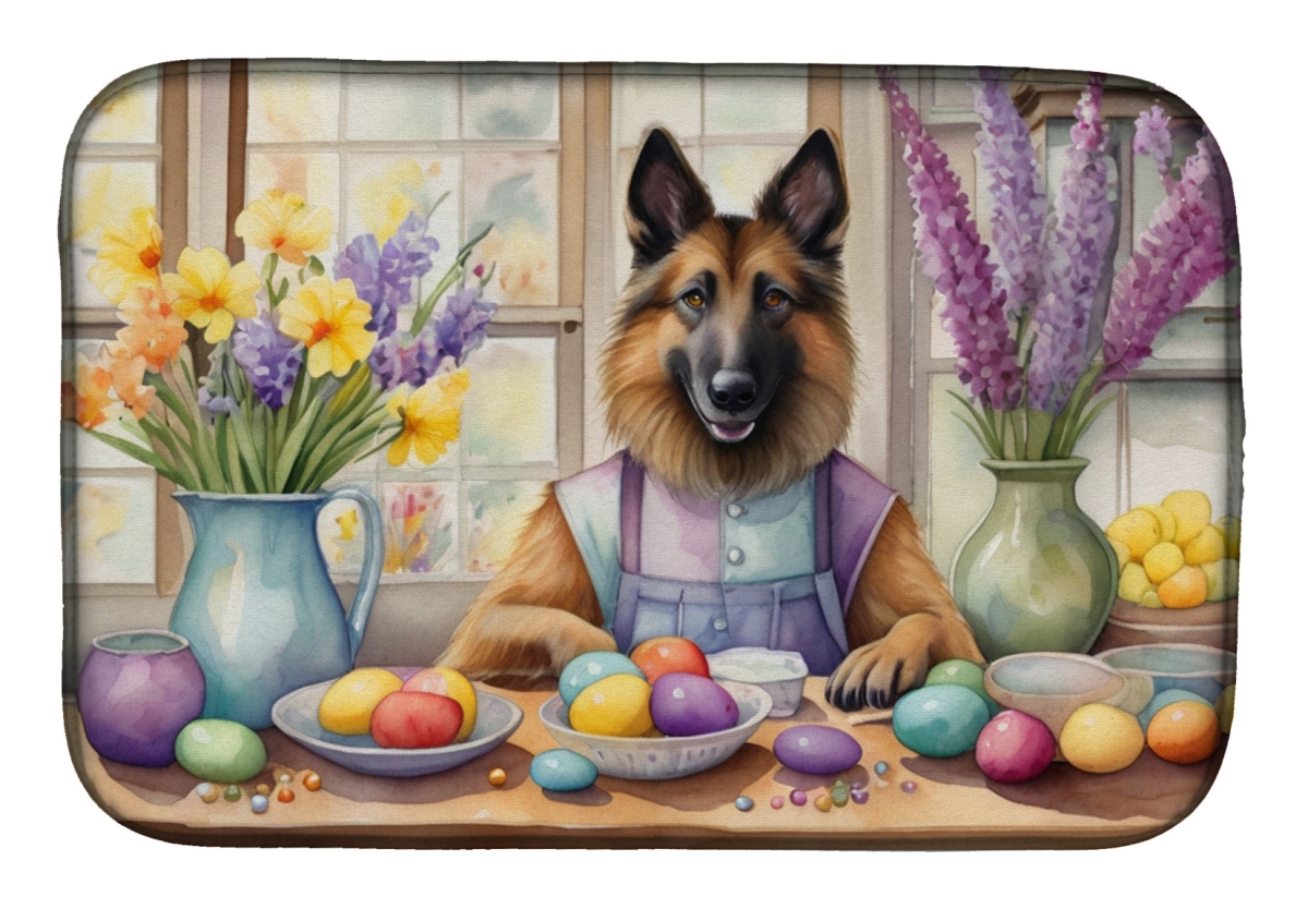 Picture of Carolines Treasures DAC6759DDM 21 x 14 in. Decorating Easter Belgian Tervuren Dish Drying Mat