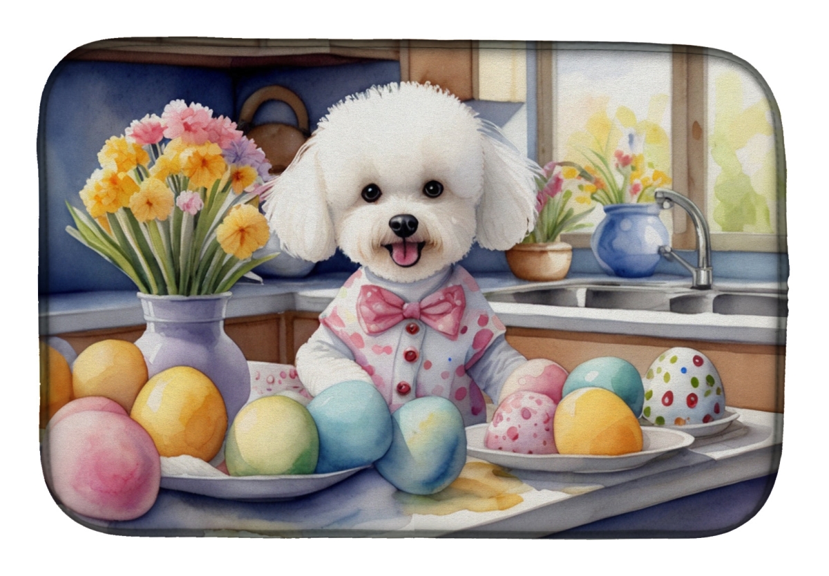 Picture of Carolines Treasures DAC6763DDM 21 x 14 in. Decorating Easter Bichon Frise Dish Drying Mat