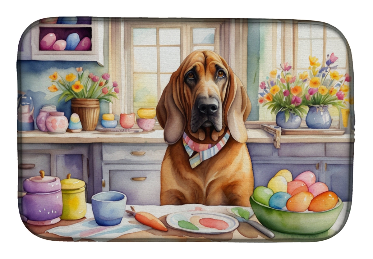 Picture of Carolines Treasures DAC6765DDM 21 x 14 in. Decorating Easter Bloodhound Dish Drying Mat