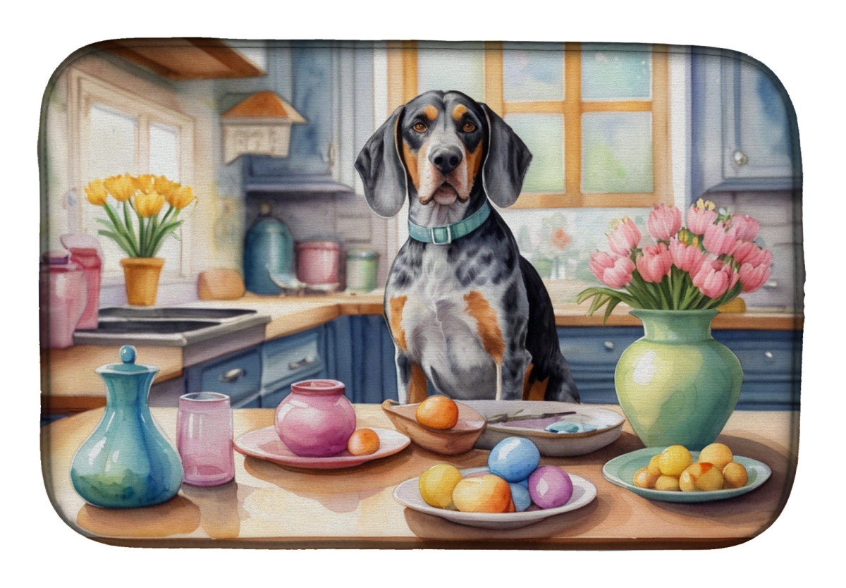 Picture of Carolines Treasures DAC6766DDM 21 x 14 in. Decorating Easter Bluetick Coonhound Dish Drying Mat