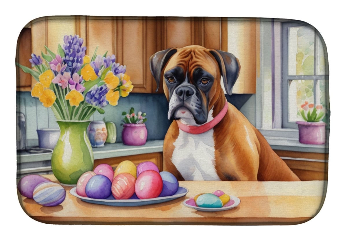 Picture of Carolines Treasures DAC6773DDM 21 x 14 in. Decorating Easter Boxer Dish Drying Mat