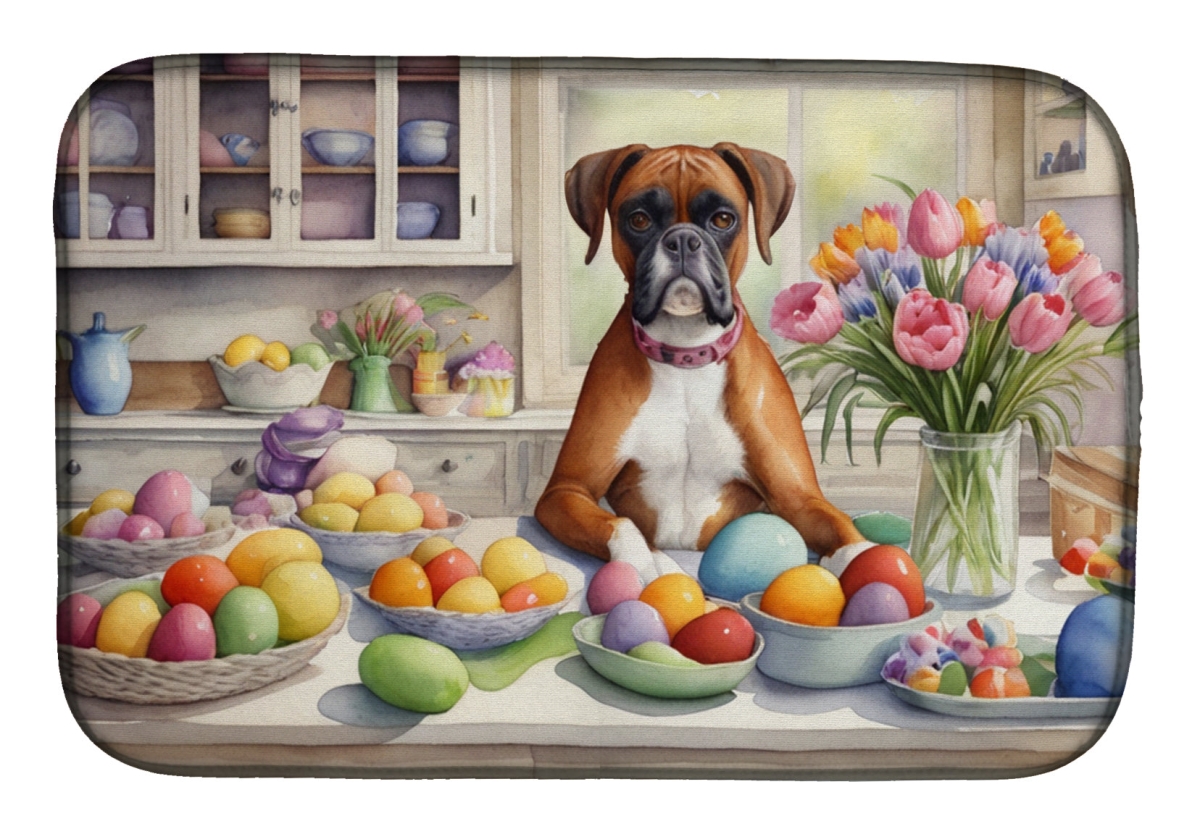 Picture of Carolines Treasures DAC6774DDM 21 x 14 in. Decorating Easter Boxer Dish Drying Mat