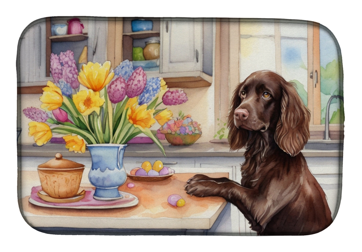 Picture of Carolines Treasures DAC6775DDM 21 x 14 in. Decorating Easter Boykin Spaniel Dish Drying Mat