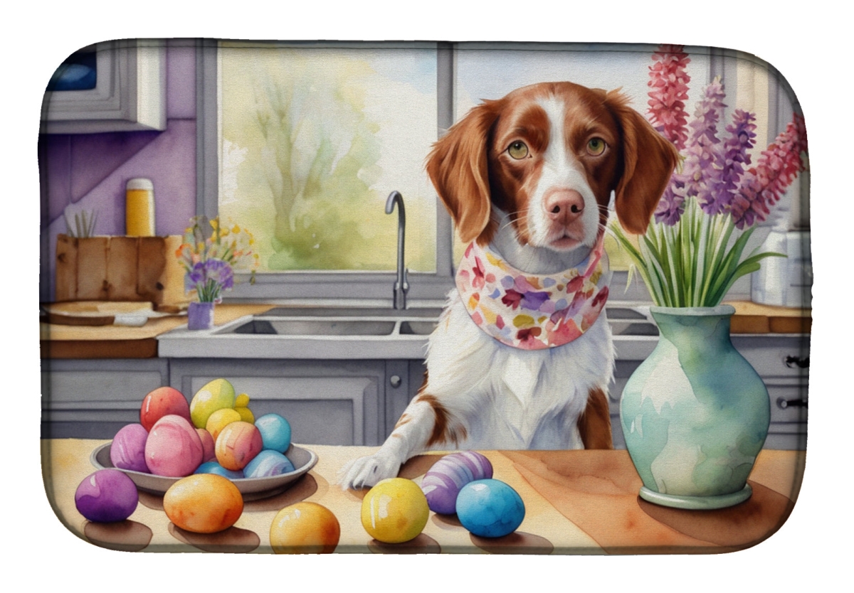 Picture of Carolines Treasures DAC6776DDM 21 x 14 in. Decorating Easter Brittany Spaniel Dish Drying Mat