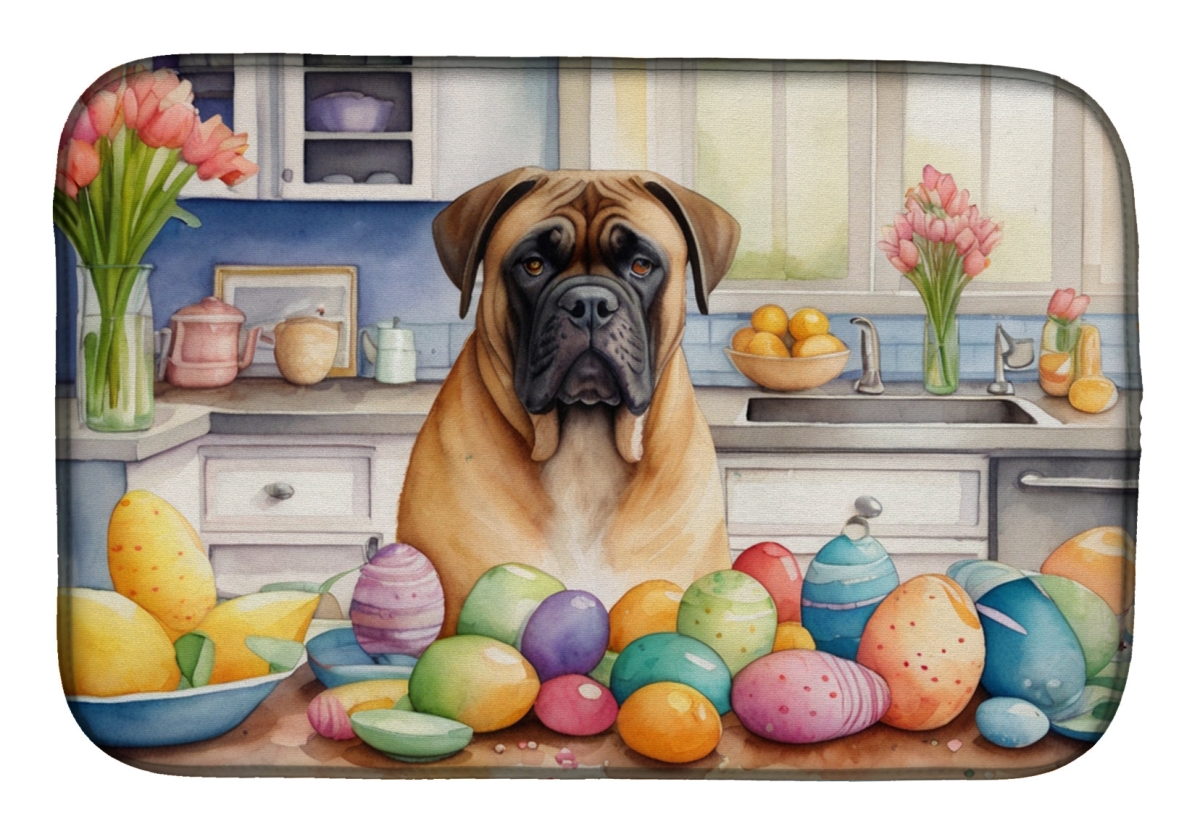 Picture of Carolines Treasures DAC6779DDM 21 x 14 in. Decorating Easter Bullmastiff Dish Drying Mat