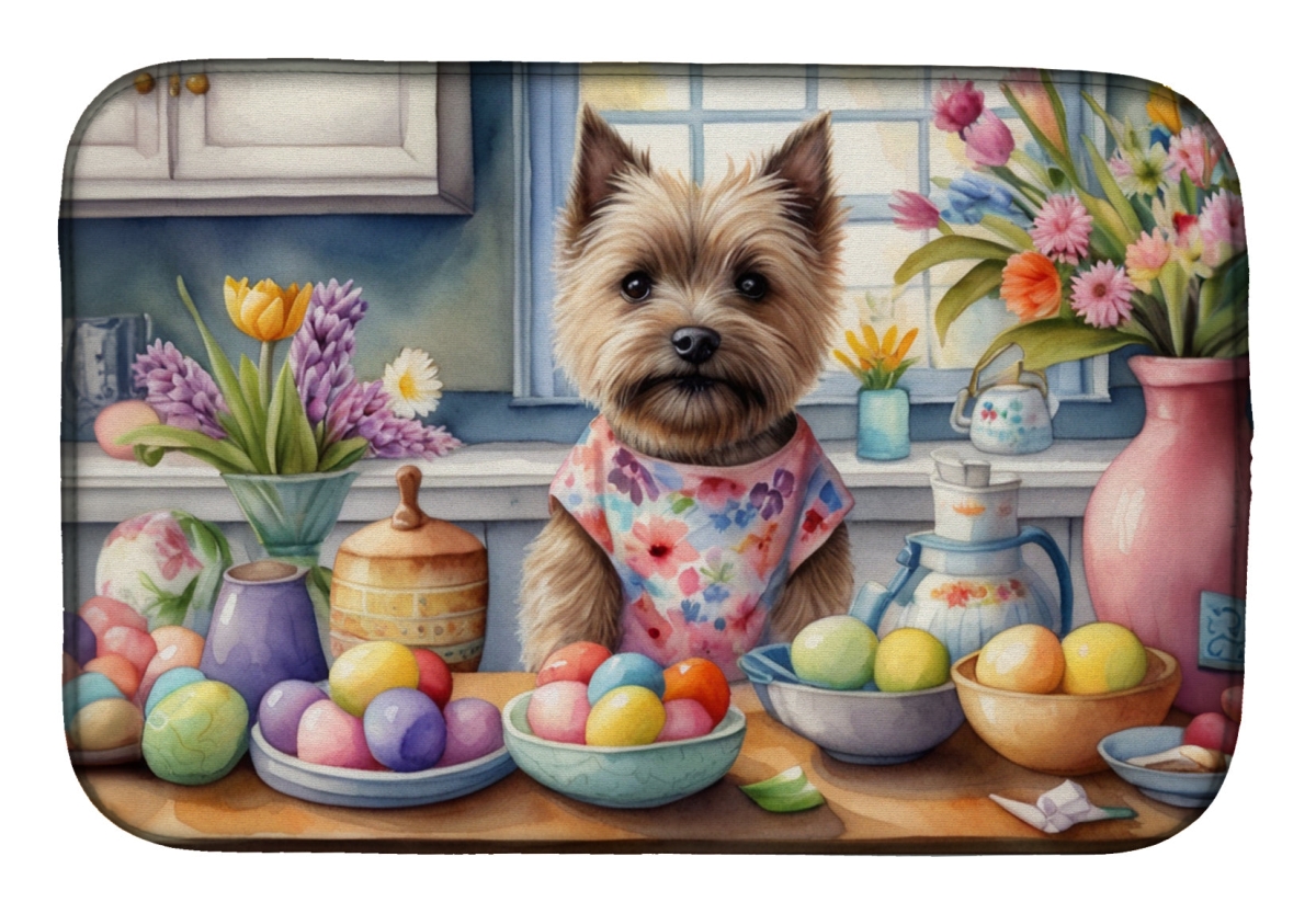 Picture of Carolines Treasures DAC6780DDM 21 x 14 in. Decorating Easter Cairn Terrier Dish Drying Mat