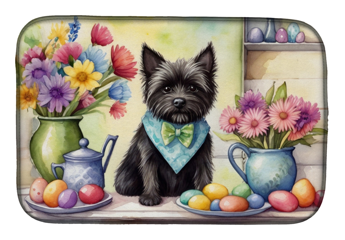 Picture of Carolines Treasures DAC6781DDM 21 x 14 in. Decorating Easter Cairn Terrier Dish Drying Mat