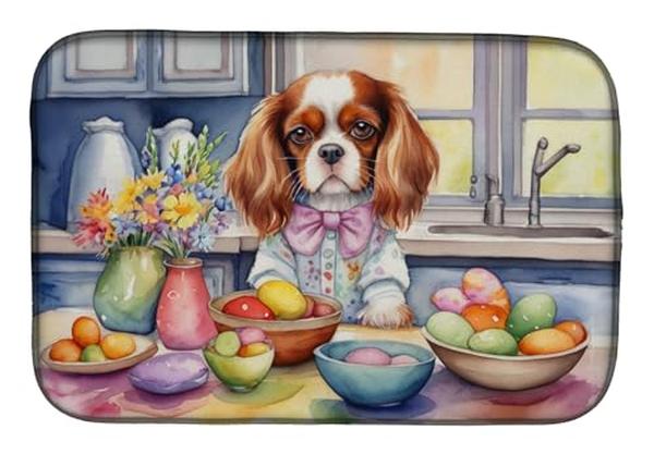 Picture of Carolines Treasures DAC6784DDM 21 x 14 in. Decorating Easter Cavalier Spaniel Dish Drying Mat