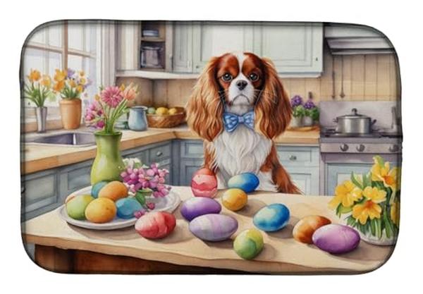 Picture of Carolines Treasures DAC6785DDM 21 x 14 in. Decorating Easter Cavalier Spaniel Dish Drying Mat