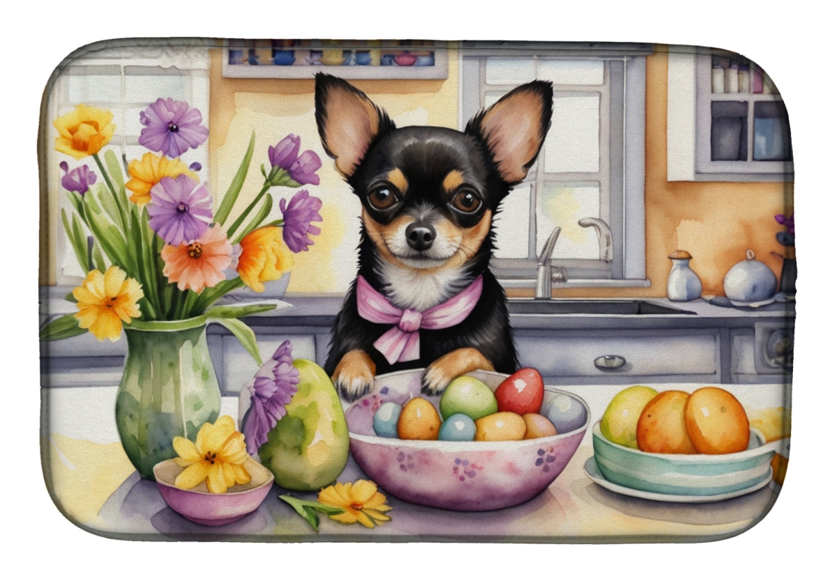 Picture of Carolines Treasures DAC6788DDM 21 x 14 in. Decorating Easter Chihuahua Dish Drying Mat