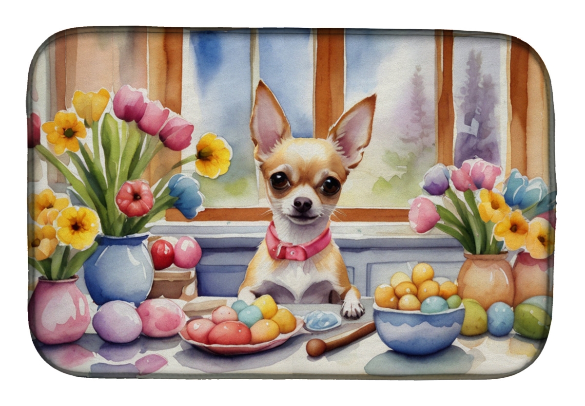 Picture of Carolines Treasures DAC6789DDM 21 x 14 in. Decorating Easter Chihuahua Dish Drying Mat