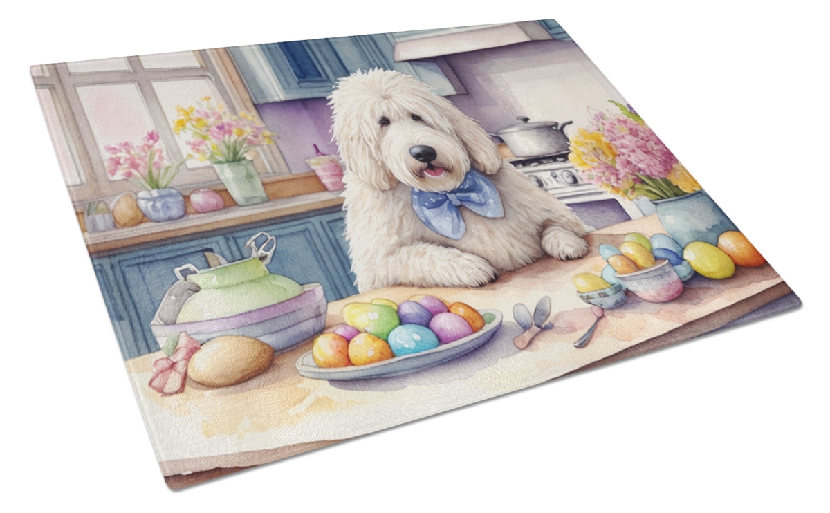 DAC6842LCB 15 x 12 in. Decorating Easter Komondor Glass Cutting Board