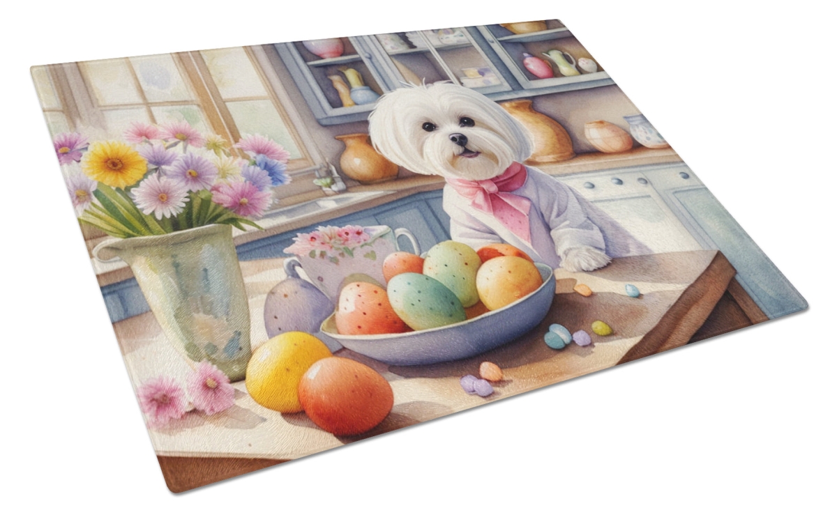 DAC6851LCB 15 x 12 in. Decorating Easter Maltese Glass Cutting Board