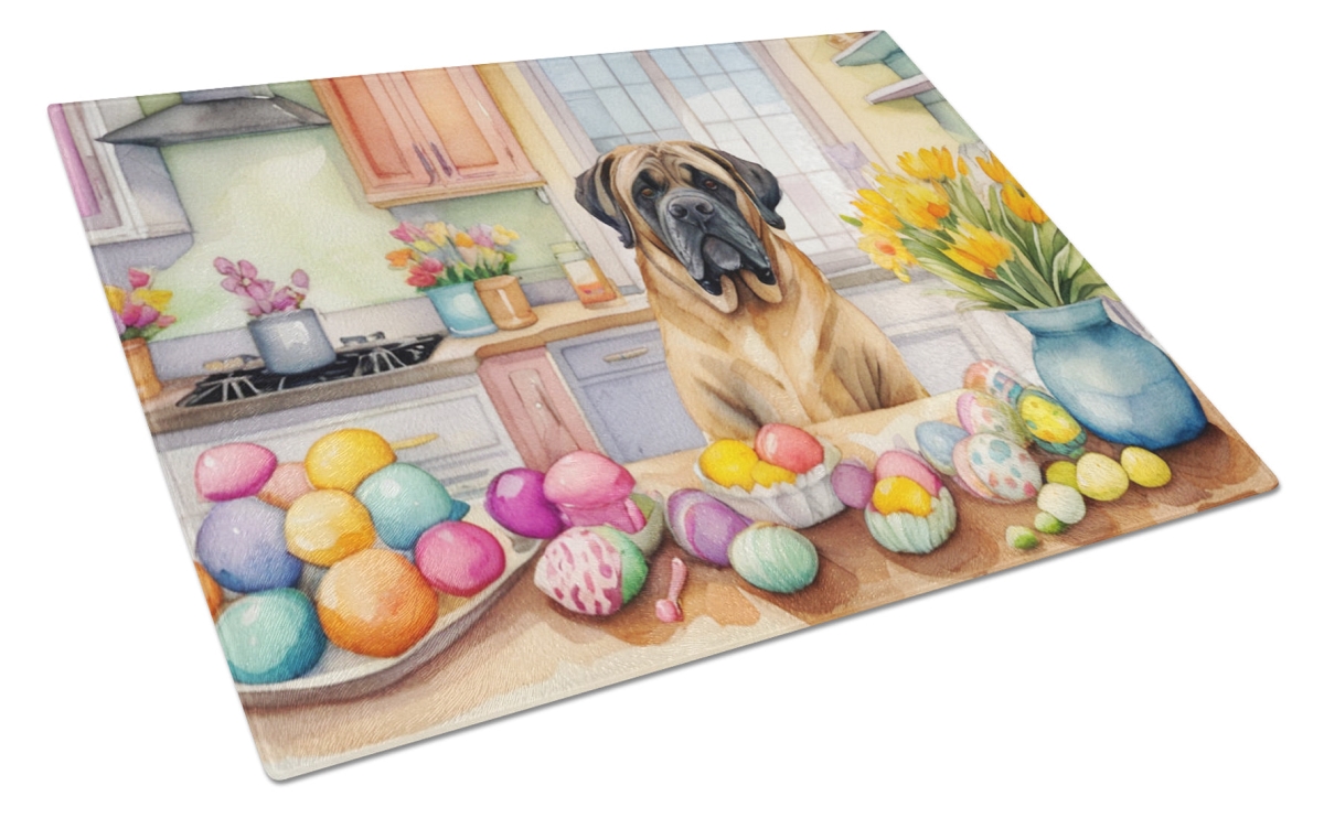 DAC6854LCB 15 x 12 in. Decorating Easter Mastiff Glass Cutting Board