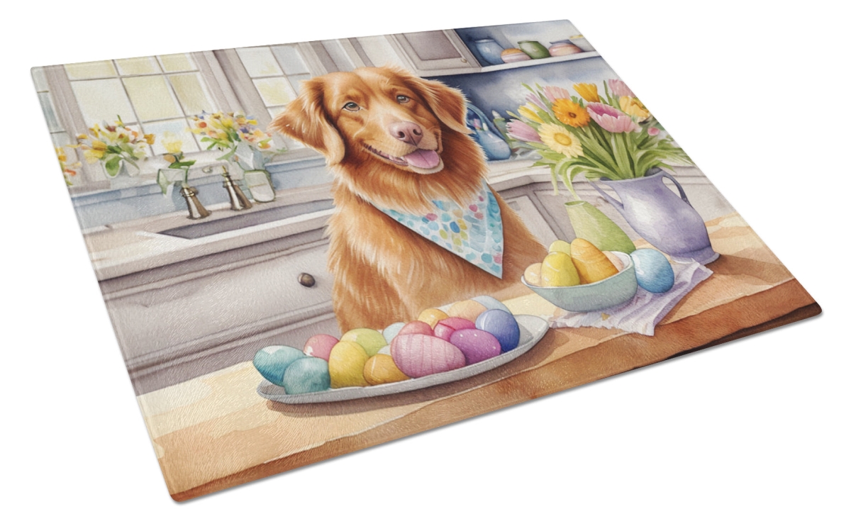 DAC6862LCB 15 x 12 in. Decorating Easter Nova Scotia Duck Tolling Retriever Glass Cutting Board